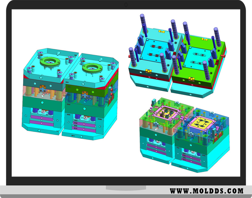 全3D雙色（雙料）注塑模具設計，二次頂出機構